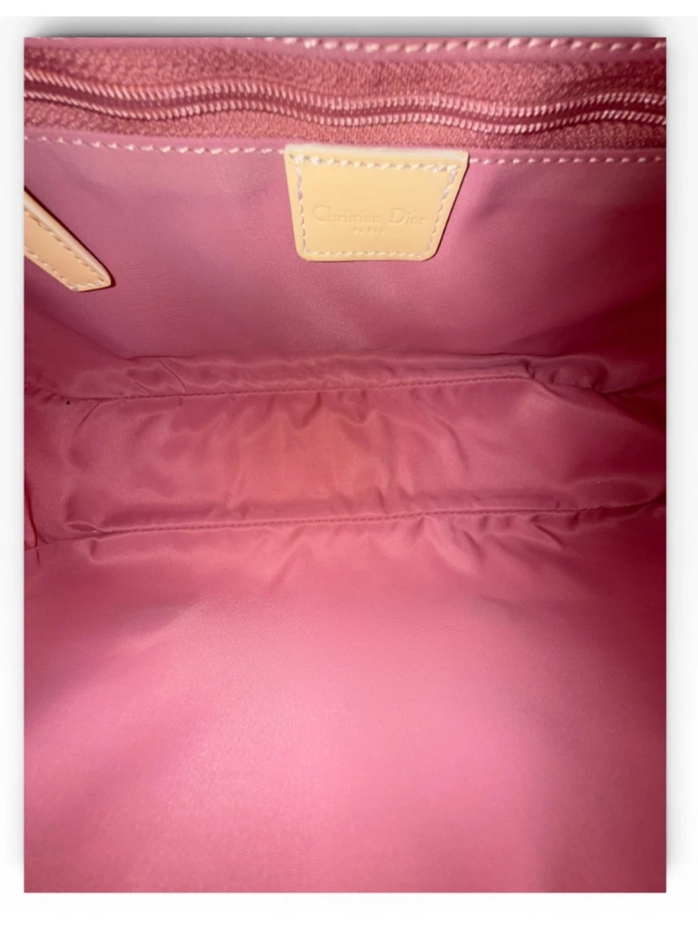 Dior Beige and White Oblique Floral Canvas Shoulder Bag - Picture 6 of 6